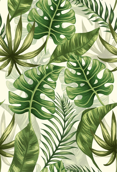 tropical palm leaves