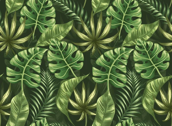 Hojas de palma tropical — Vector de stock