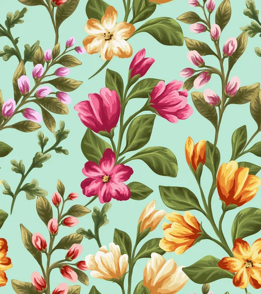 Naadloos patroon met mooie bloemen — Stockvector