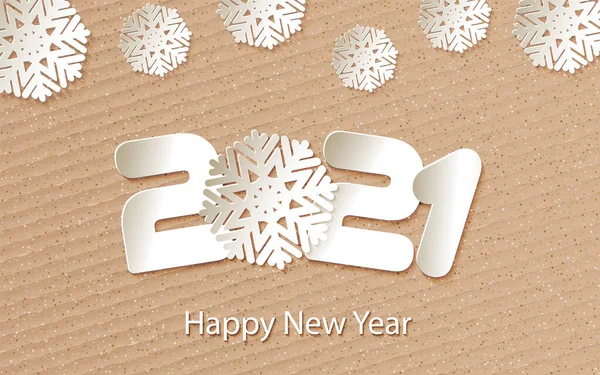 Вектор Щасливий Новий рік 2020 фон з паперовими живцями — стоковий вектор