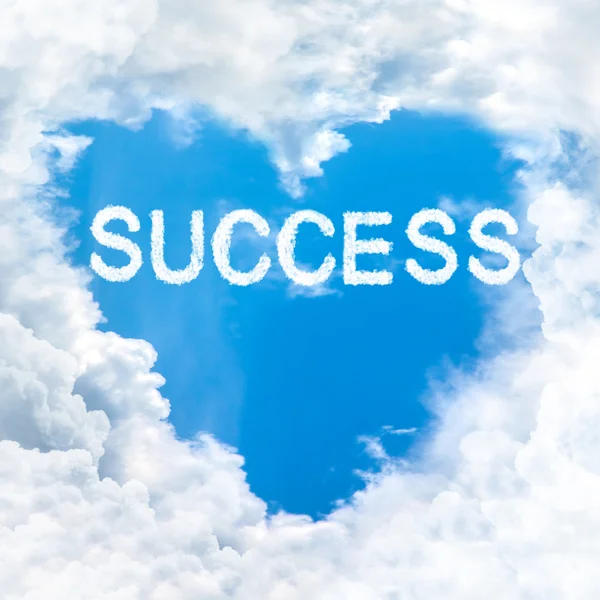 Framgång ordet på blå himmel — Stockfoto