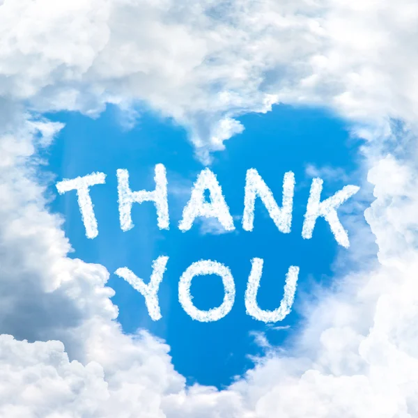 Say Thank you concept tell by shy cloud nature — Stock Photo, Image