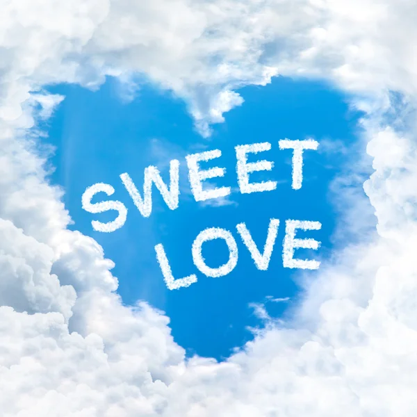 Swet amour mot sur ciel bleu — Photo