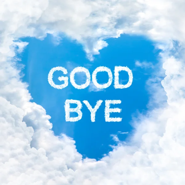 Adeus palavra natureza no céu azul — Fotografia de Stock