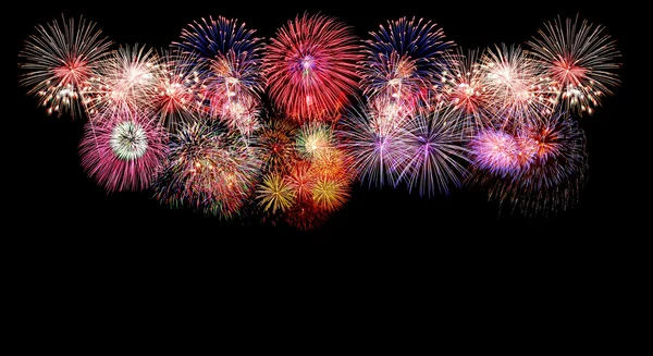 Colorful fireworks frame — Stock Photo, Image