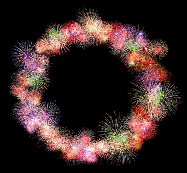 Cadre de feux d'artifice coloré — Photo