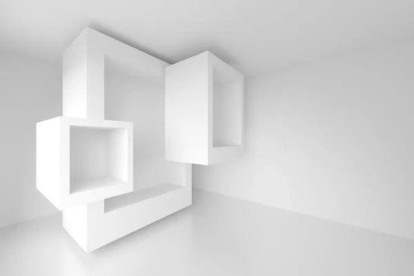 3D weißes geometrisches Design — Stockfoto