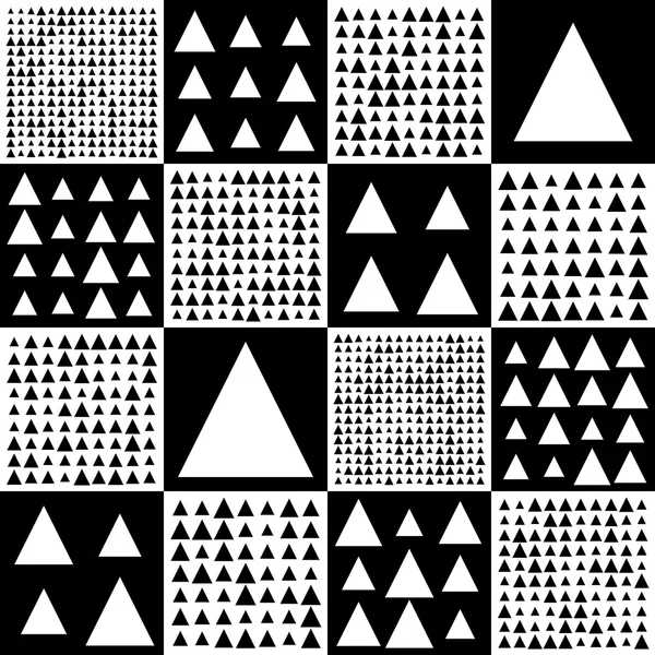 Naadloze driehoek en vierkante patroon — Stockvector