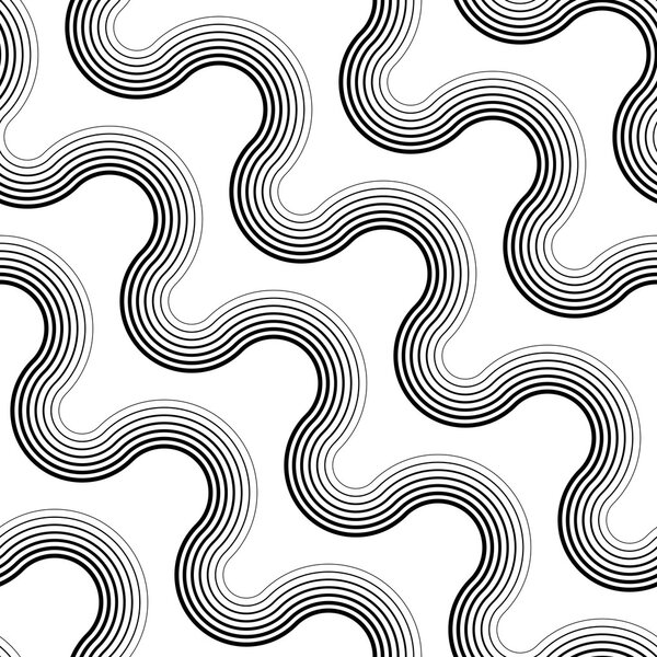 Ola inconsútil y patrón de rayas — Vector de stock
