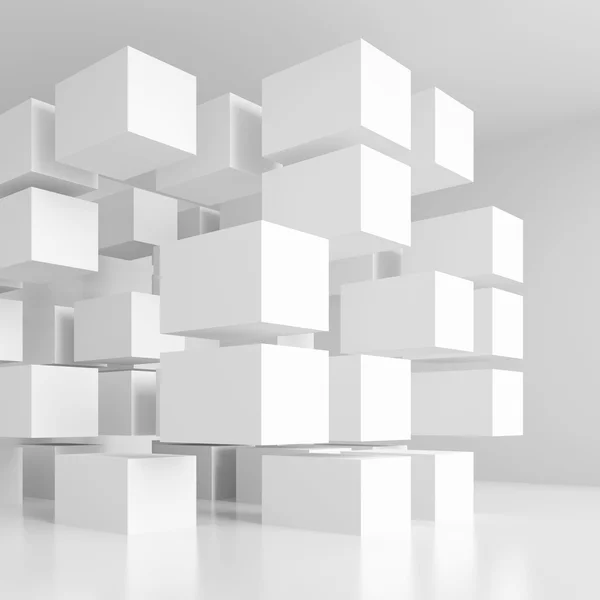 3d bianco cubi sfondo — Foto Stock