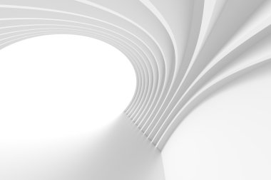 3D Beyaz kemer iç tasarım