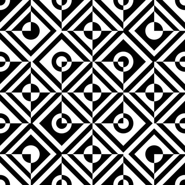 Cercle sans couture, motif carré et triangle — Image vectorielle