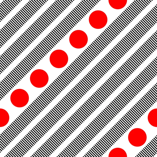 Naadloze diagonale streep en cirkel patroon — Stockvector