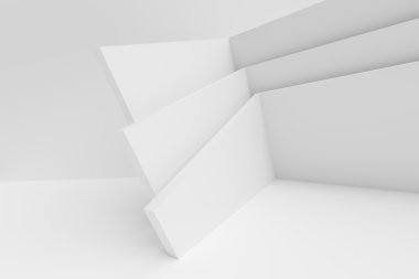 3D beyaz geometrik tasarım