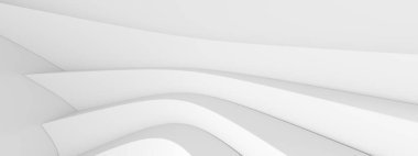 Modern Mimari Duvar Kağıdı. Beyaz kıvrımlı doku. Alışılmadık 3d Görüntü