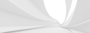 Gelecekçi Mimari Tasarım. Panoramik Binalar Arkaplanı. Beyaz Uzay İstasyonu Konsepti. 3d Hazırlama