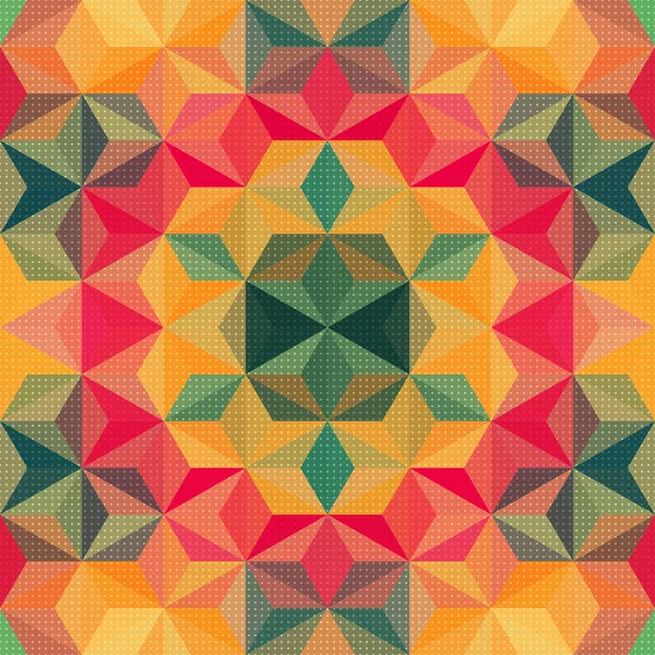 カラフルな三角形パターン。ベクトルの背景 — ストックベクタ