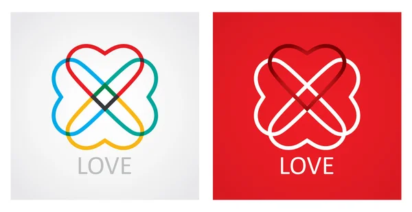 Älskar konceptet med hjärtan ikoner — Stock vektor