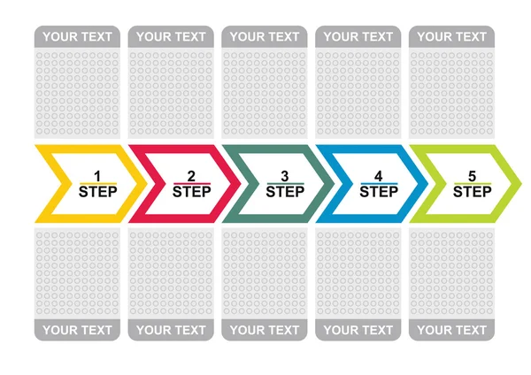 Organigramme avec flèches et lieu de texte — Image vectorielle