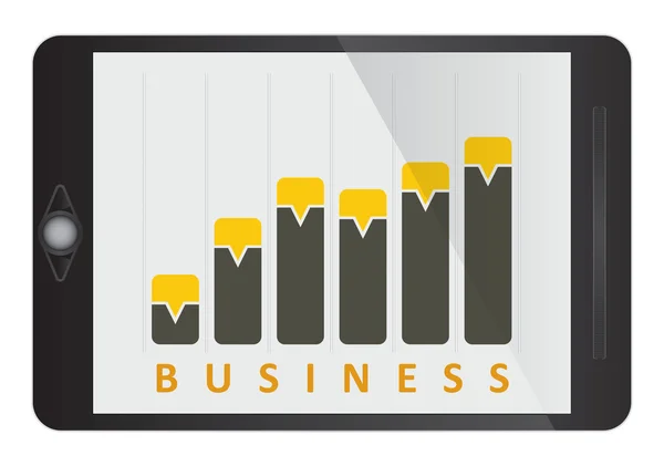 ビジネス グラフ タブレット画面上 — ストックベクタ
