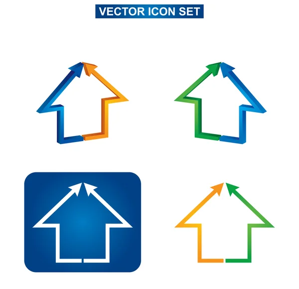 Набор иконок для цветного строительства и дома — стоковый вектор