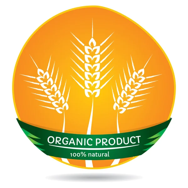 Organic plants, wheat label illustration — Stock Vector