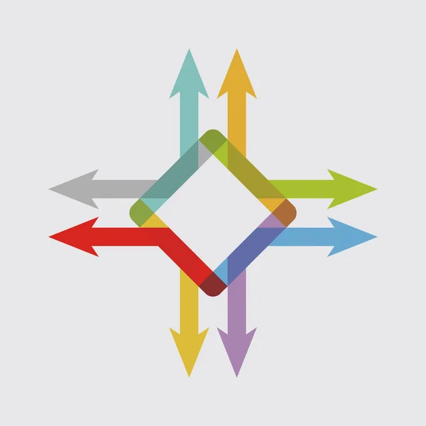 Flechas de color, ilustración abstracta — Vector de stock
