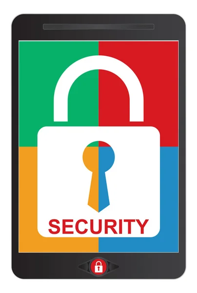 Concepto de seguridad de comunicación con pantalla tablet — Archivo Imágenes Vectoriales