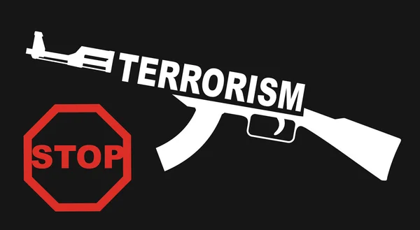 Stoppt das Terrorzeichen — Stockvektor