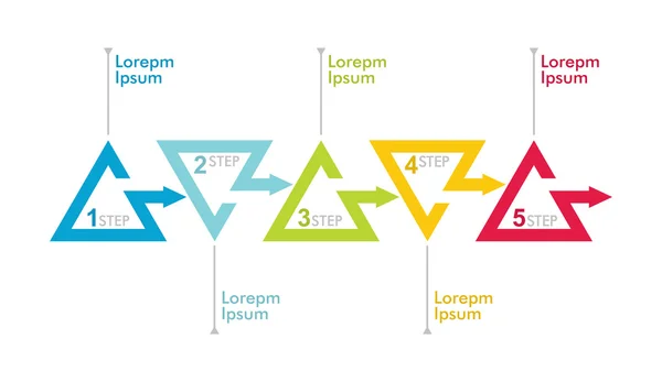 Diagrama de flujo con flechas — Vector de stock