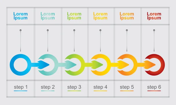 Plantilla de diagrama de flujo con flechas — Vector de stock