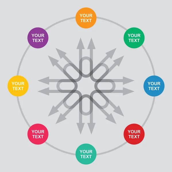 Flow chart template with arrows — Stock Vector