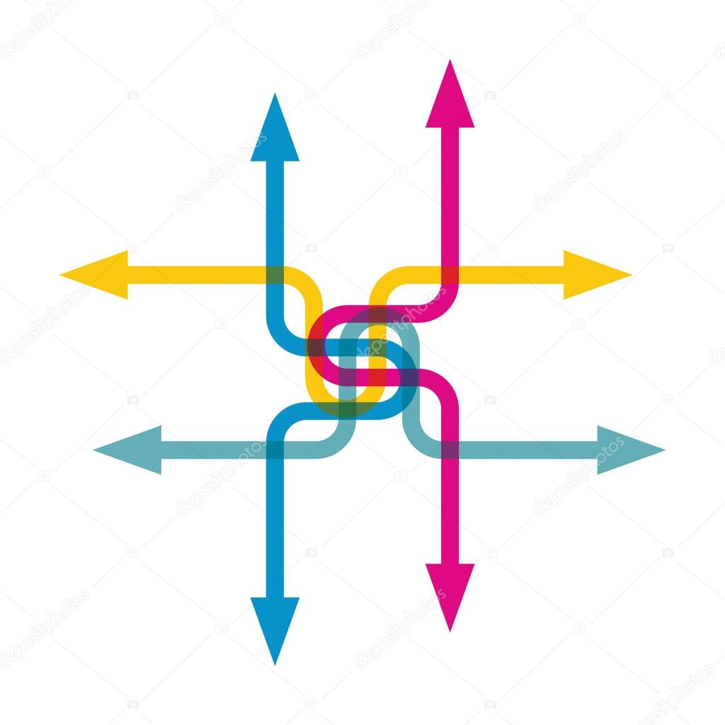 Colorful arrows pointing in different directions