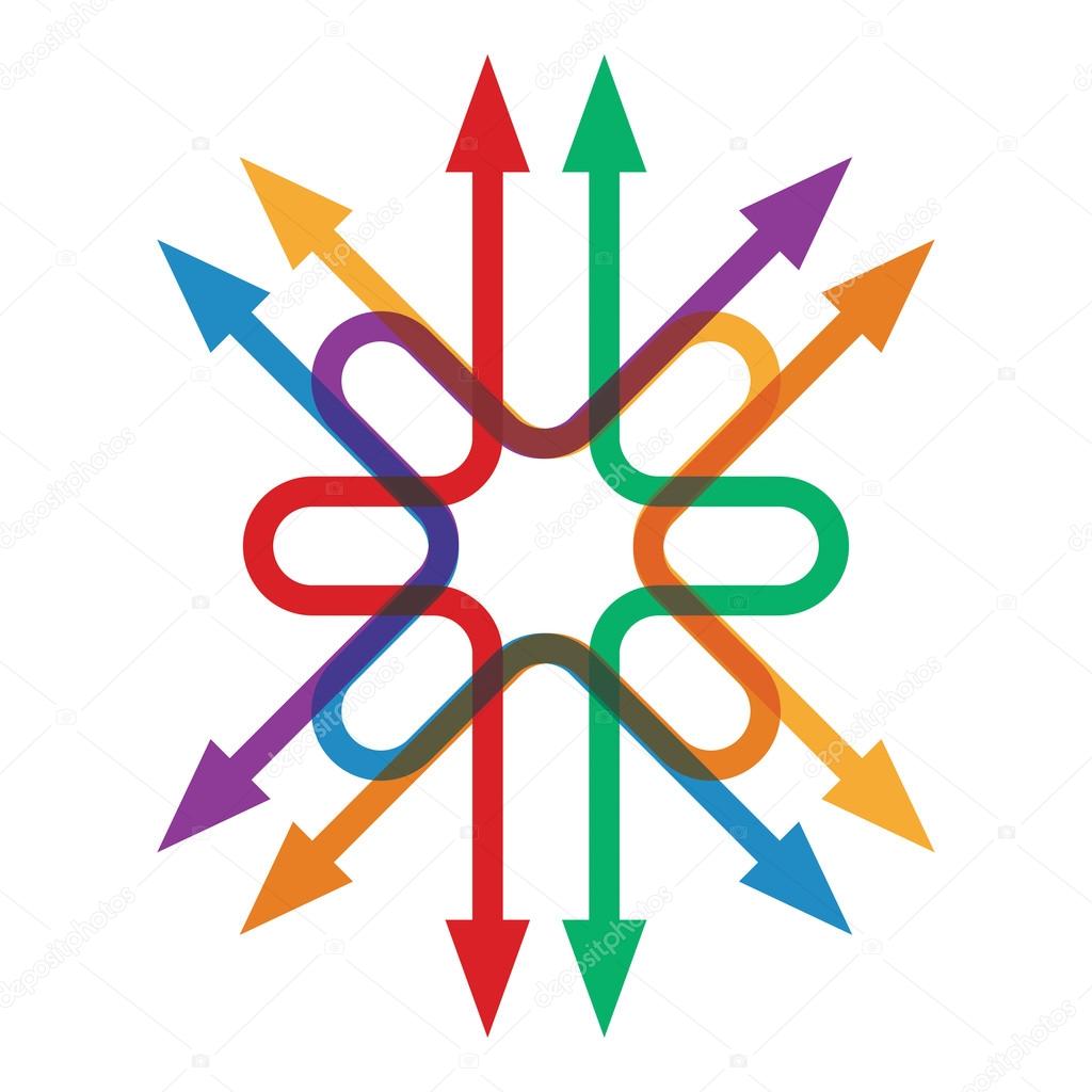 Colorful arrows pointing in different directions