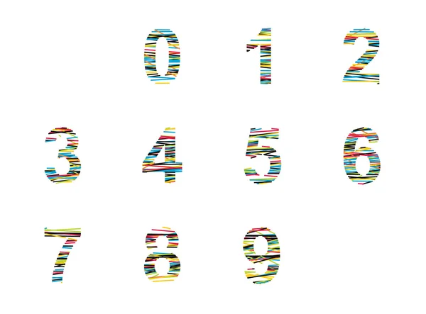 数字与颜色线设置 — 图库矢量图片