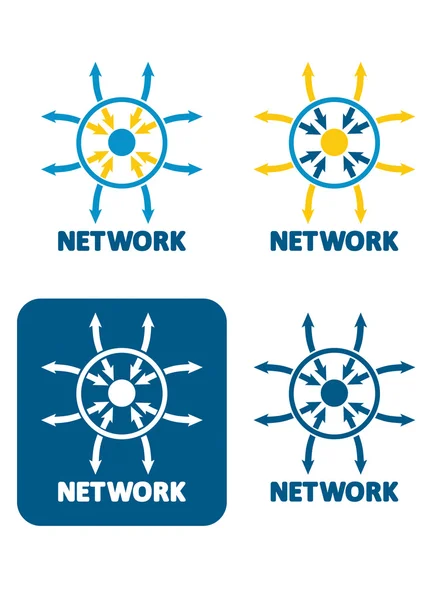 Icone di rete colorate — Vettoriale Stock