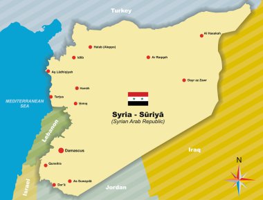 Suriye Arap Cumhuriyeti haritası