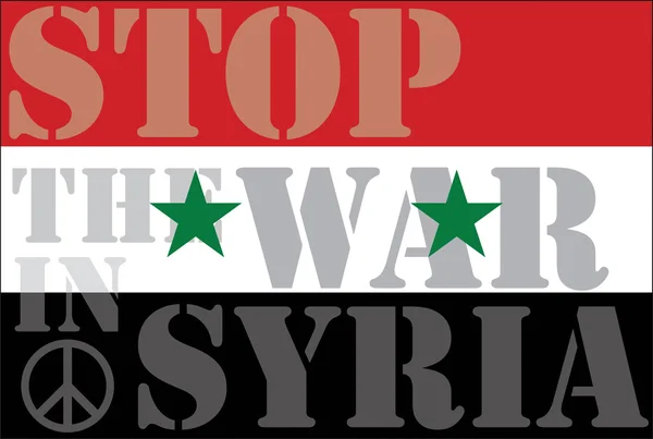 叙利亚国旗和和平标志 — 图库矢量图片