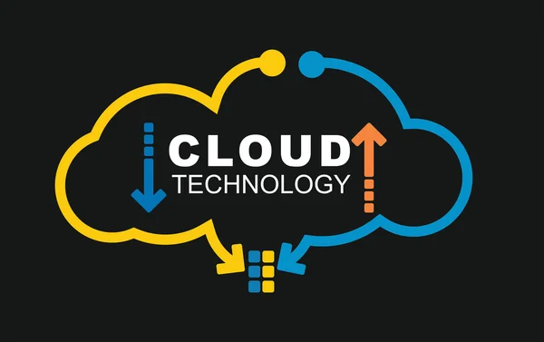 Návrh technologie cloud — Stockový vektor