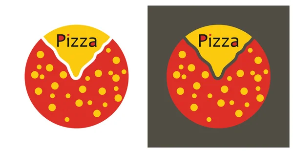 Sinais de pizza e texto — Vetor de Stock