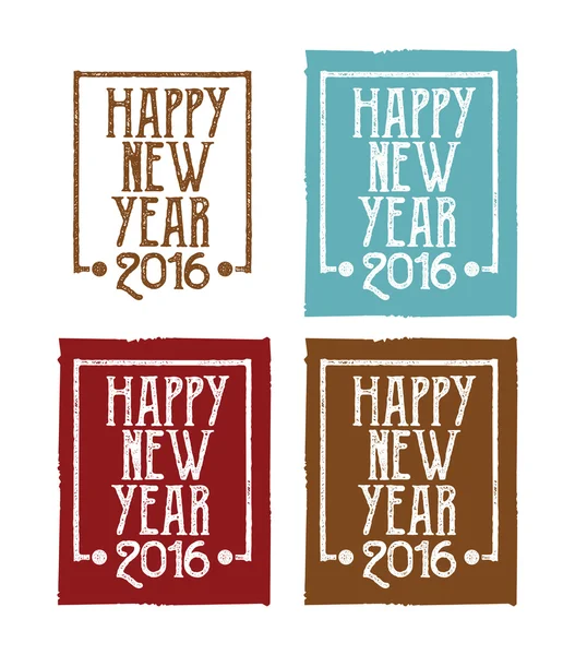 New year labels set — Stock Vector