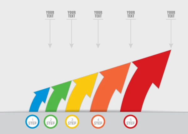 Graphique flèches colorées — Image vectorielle