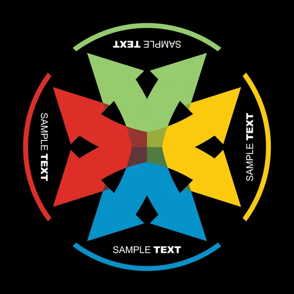 Icône flèches colorées — Image vectorielle