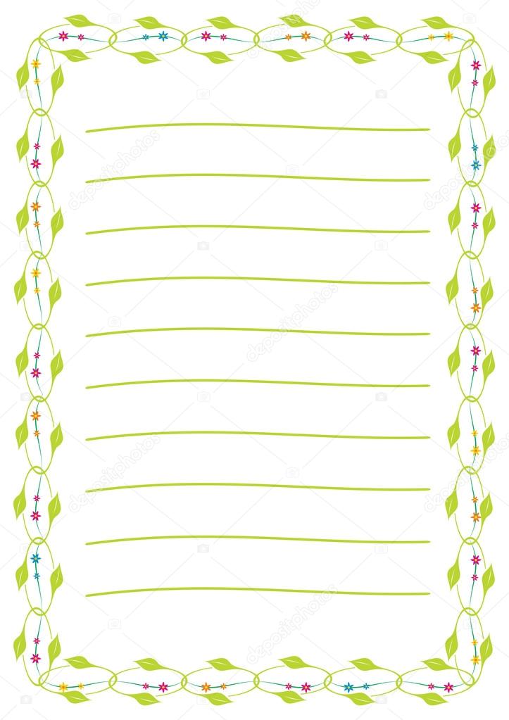 page of notepad in Frame
