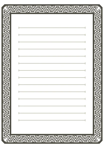 Page of notepad with frame — Stock Vector