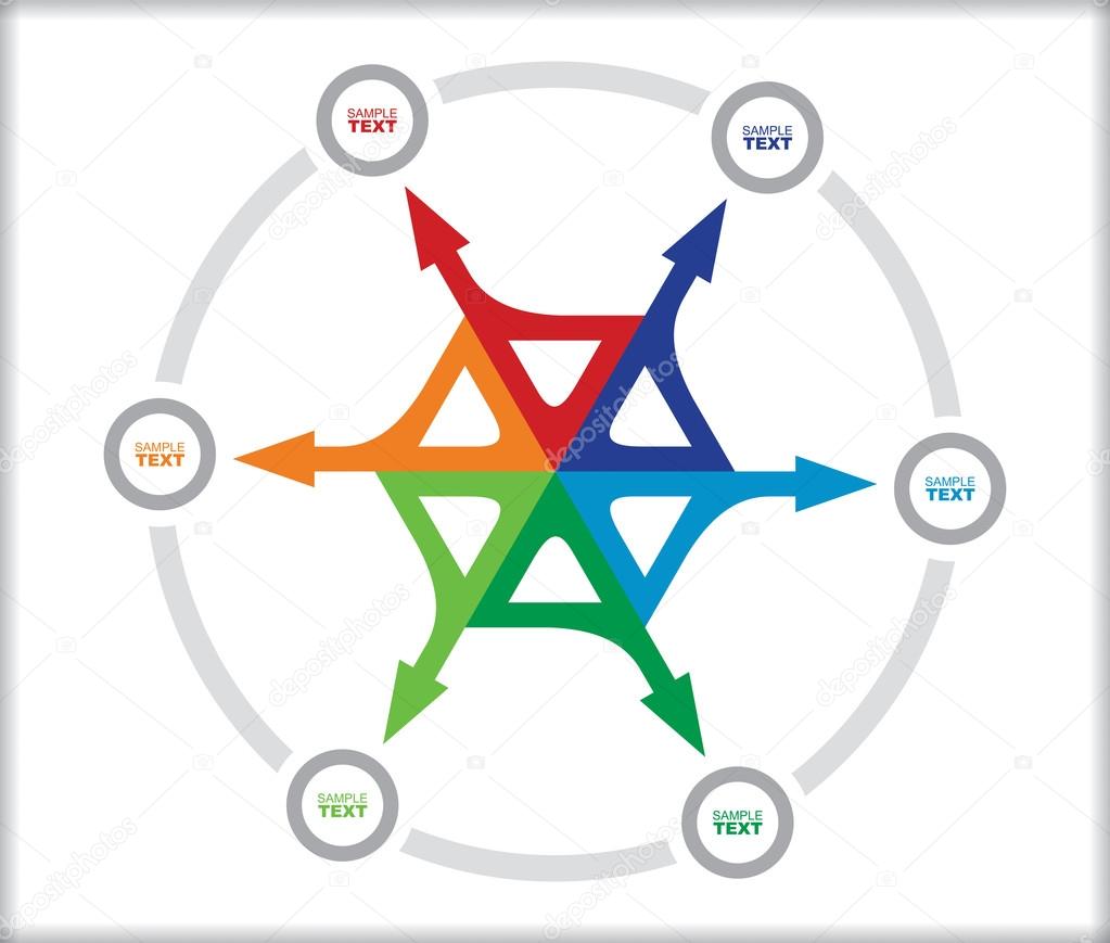 Flow chart with colorful arrows Stock Vector by ©eltoro69 96366532