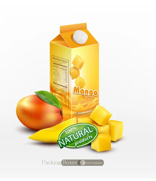 包的切片芒果汁 — 图库矢量图片