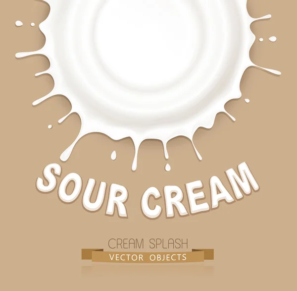 Isolated splash of sour cream — Stock Vector