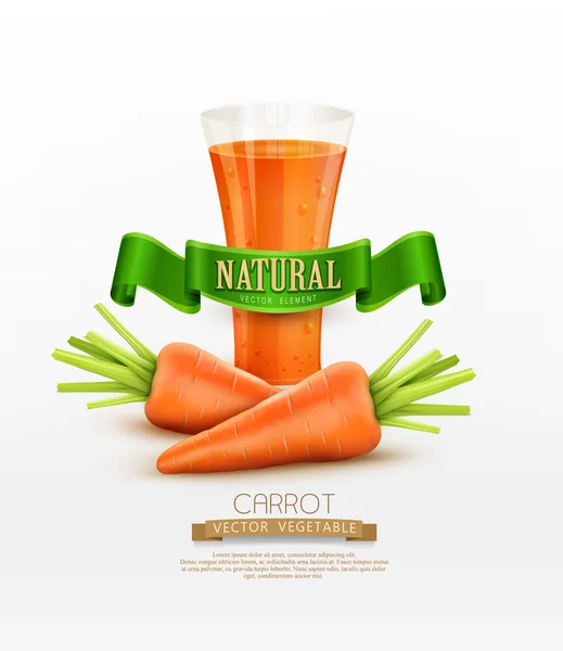 Glass of carrot juice — Stock Vector