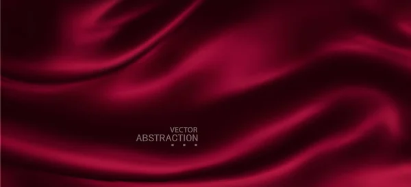 Vector Abstract Pano Luxo Fundo Vermelho Seda Vermelha Com Onda — Vetor de Stock